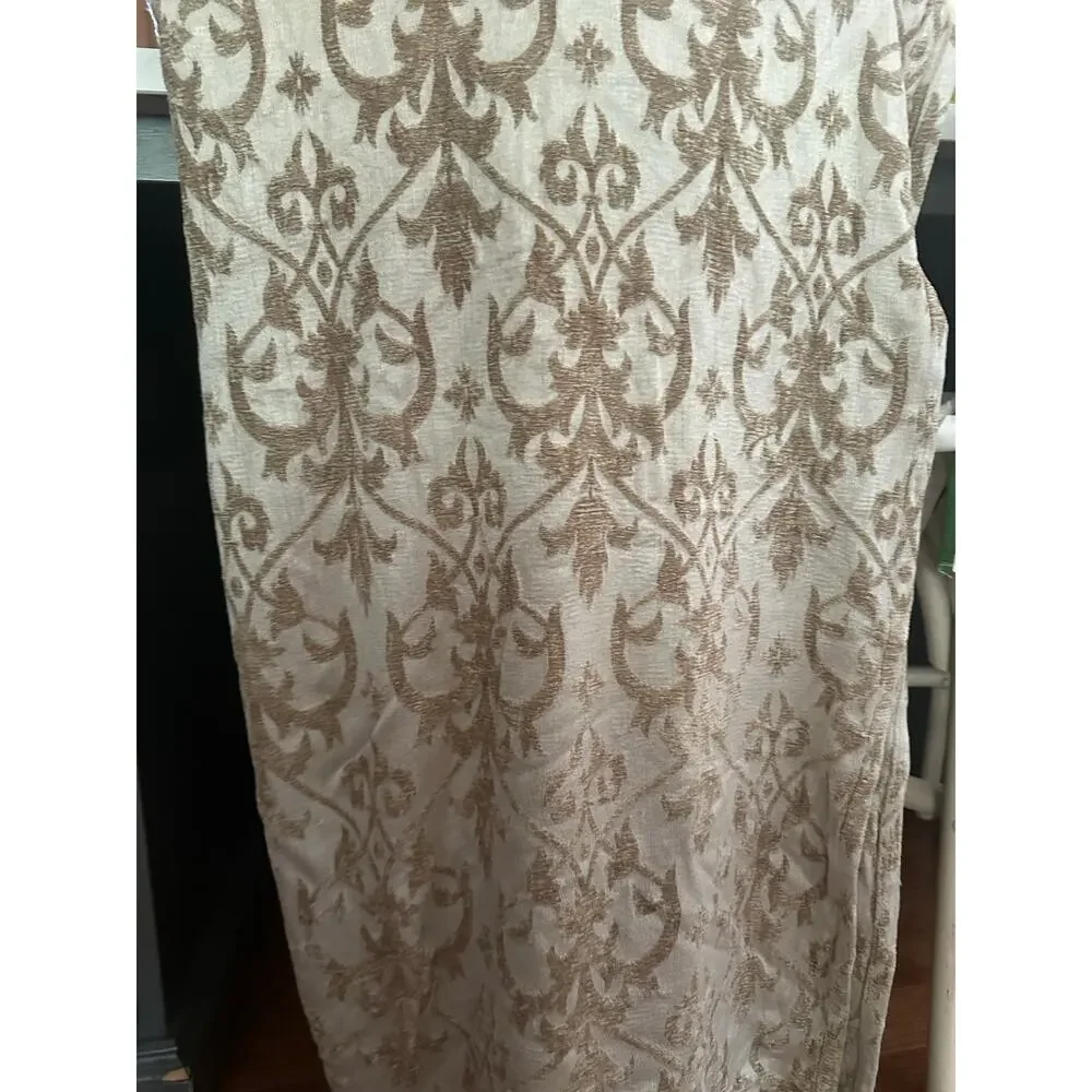 ABC Carpet hone Throw blanket damask jacquard tan Beige Gray antique style42x52”